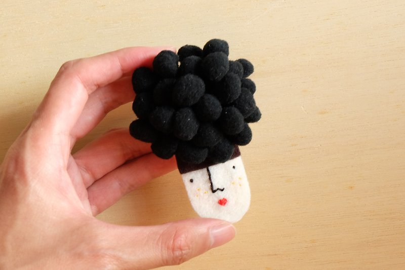 Miss Hairy Collection / Brooch / Black - Brooches - Other Materials Black