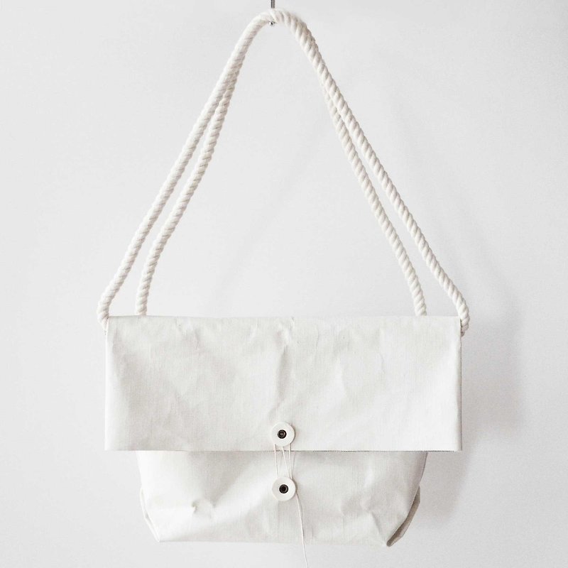 Rope Handle Foiding Tote Bag - Handbags & Totes - Cotton & Hemp White