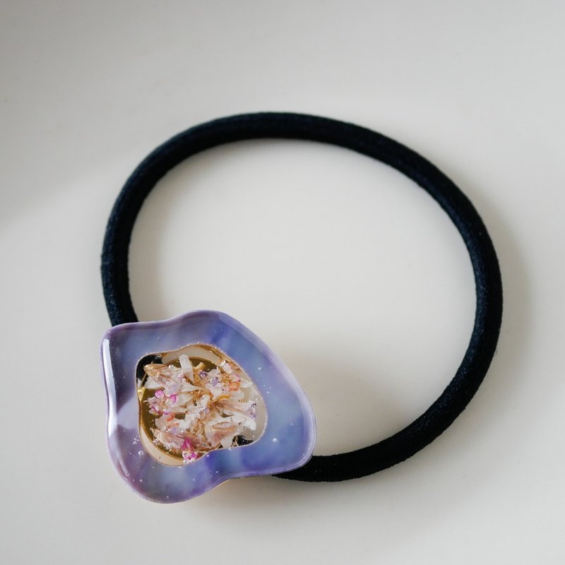 dried flower statice hair tie - เครื่องประดับผม - เรซิน สีม่วง