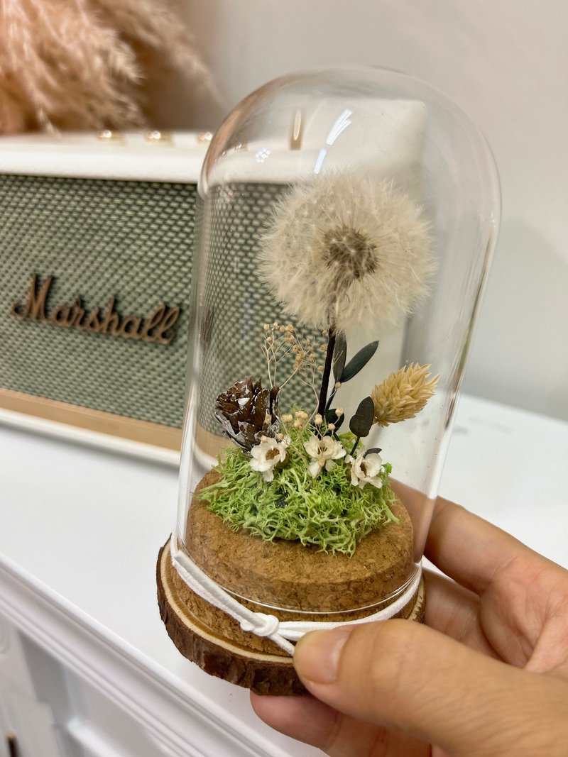 蒲公英魔法玻璃盅 永生花 乾燥花 生日禮物 畢業禮物 聖誕禮物 - 乾燥花/永生花 - 植物．花 白色