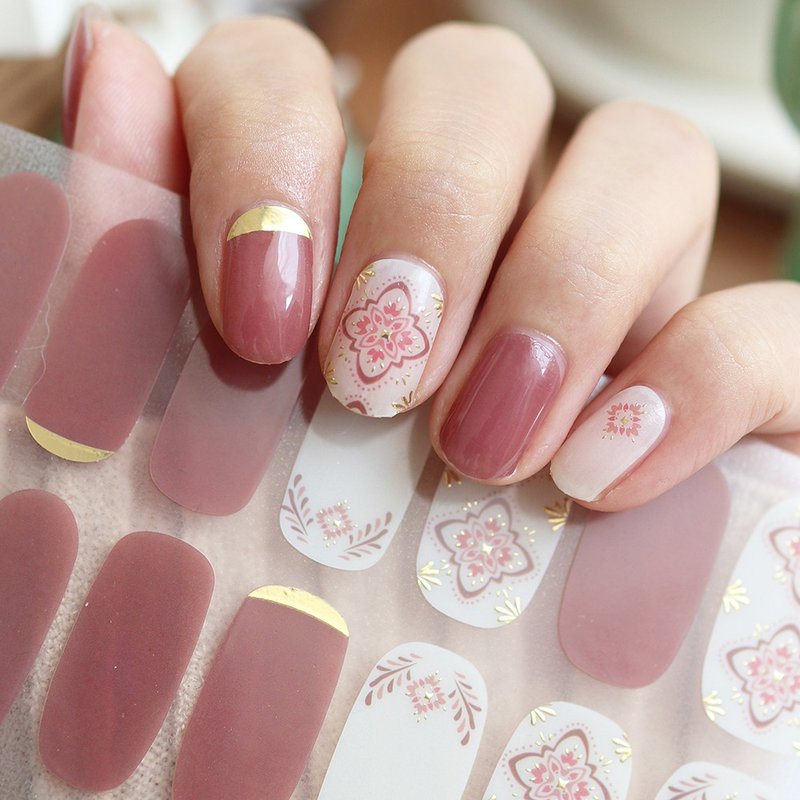 【Lunacaca Gel Nail Sticker】C00971 Arabian Nights Simple and Easy to Use | Does Not Hurt Real Nails - ยาทาเล็บ - พลาสติก 