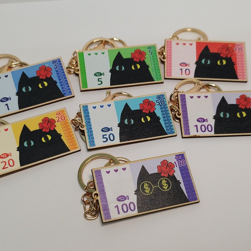 Meow Meow Ringgit Wood Keychains Blind Bag - ที่ห้อยกุญแจ - ไม้ หลากหลายสี