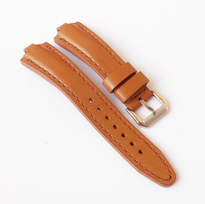 Tan Watch Strap for Bvlgari Diagono 22x7mm, 22x8mm - Watchbands - Genuine Leather Brown