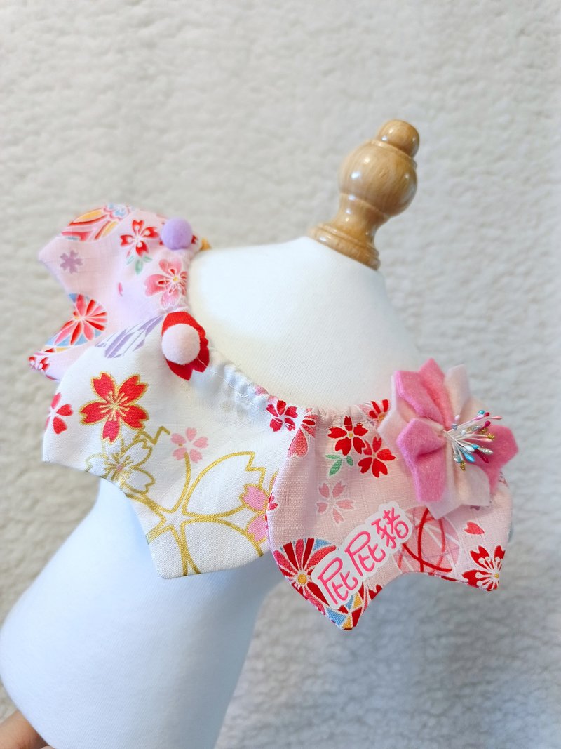 Sakura cherry blossom petal shape necklace neck collar - Clothing & Accessories - Cotton & Hemp Pink