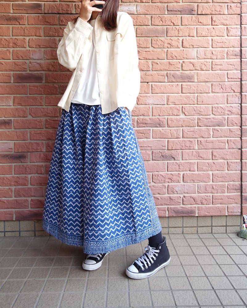 Woman indigo kantha culottes free size - กางเกงขายาว - ผ้าฝ้าย/ผ้าลินิน หลากหลายสี