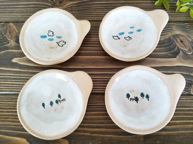 Thao dish painted fairy wind - Small Plates & Saucers - Pottery 