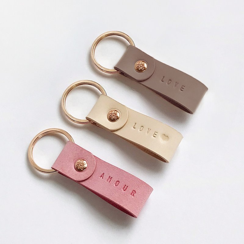 Cube Leather Keychain Best Friends Series S/2 New Colors Available - ที่ห้อยกุญแจ - หนังแท้ 