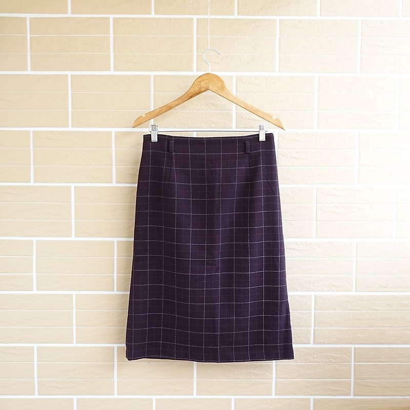 │Slowly | intellectual check - ancient skirt │ vintage. Retro - Skirts - Other Materials Multicolor