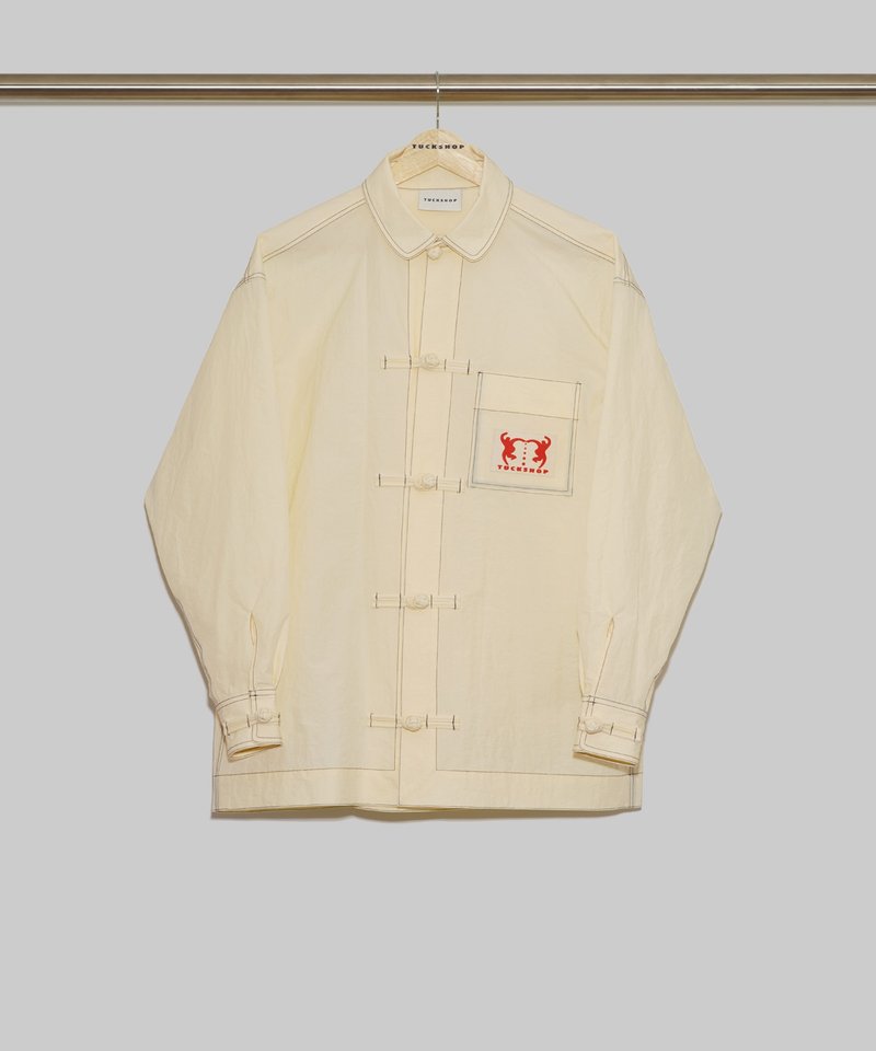 KUNG FU SHIRTS -OFF WHITE カンフーシャツ-オフホワイト - 女襯衫 - 尼龍 白色