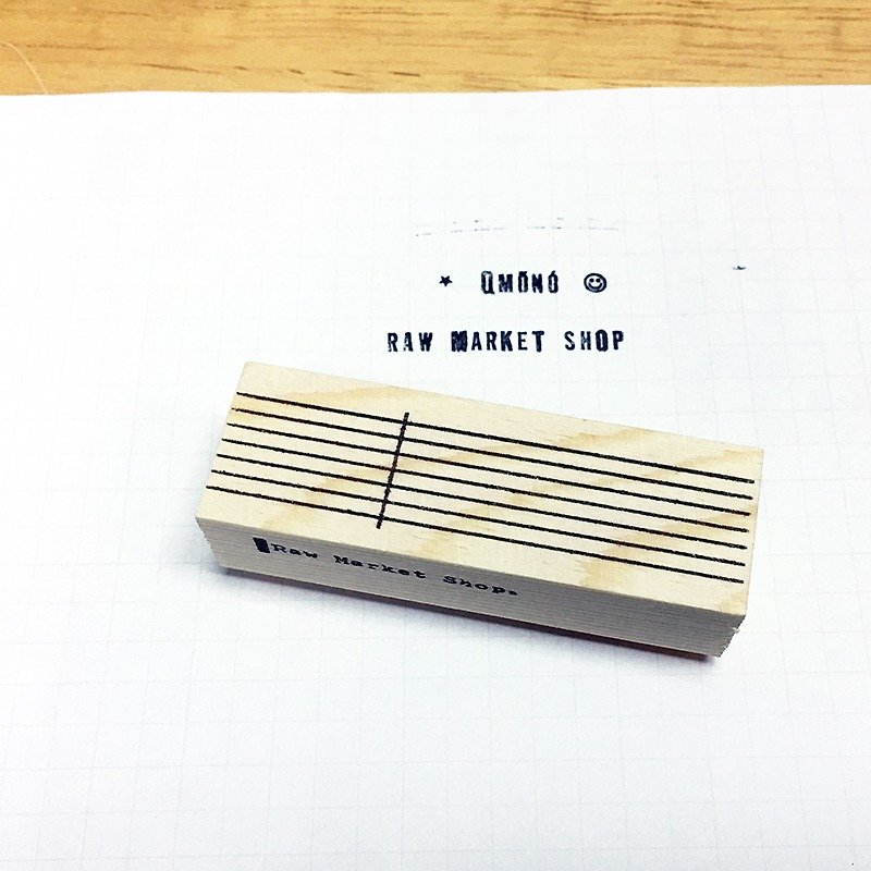 Raw Market Shop Wooden Stamp【Analogue Series No.167】 - Stamps & Stamp Pads - Wood Khaki