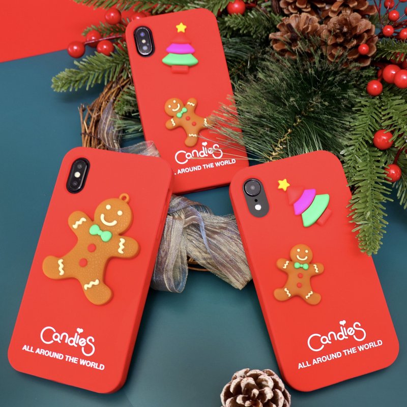 【Candies】Simple系列聖誕節禮物包 - iPhone X / XS - 手機殼/手機套 - 矽膠 紅色