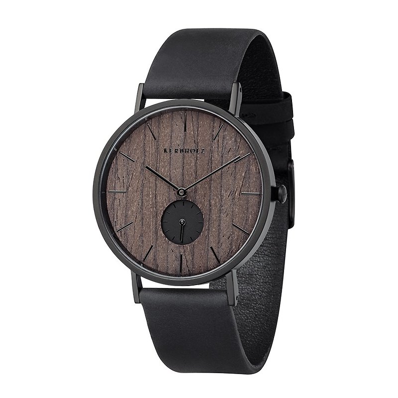 KERBHOLZ - Wood Watch - FRITZ - Walnut - Night Black 40mm) - Women's Watches - Other Materials Black