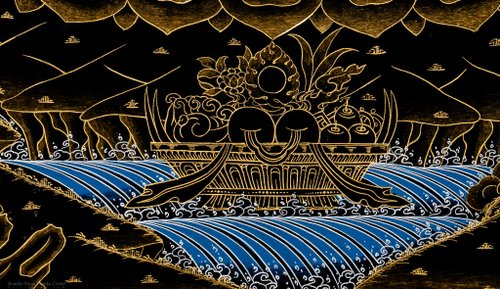 タンカアート 聖なるホワイトターラタンカアート - 伝統的なチベット仏教の瞑想の