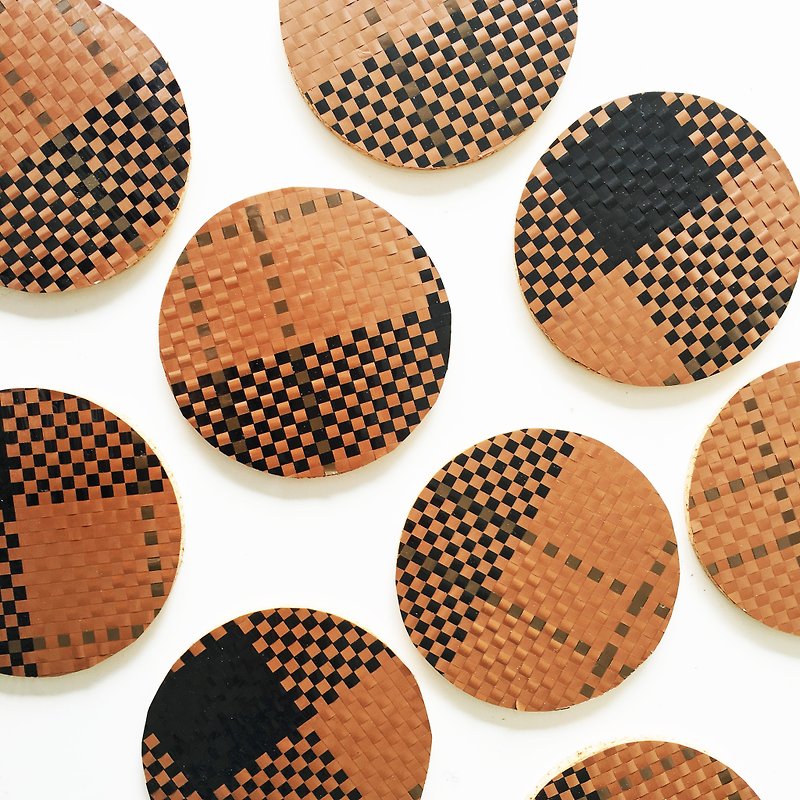 Coffee Unique Handmade art Geometric Scandinavia Drink Coaster Retro - Coasters - Other Materials Brown