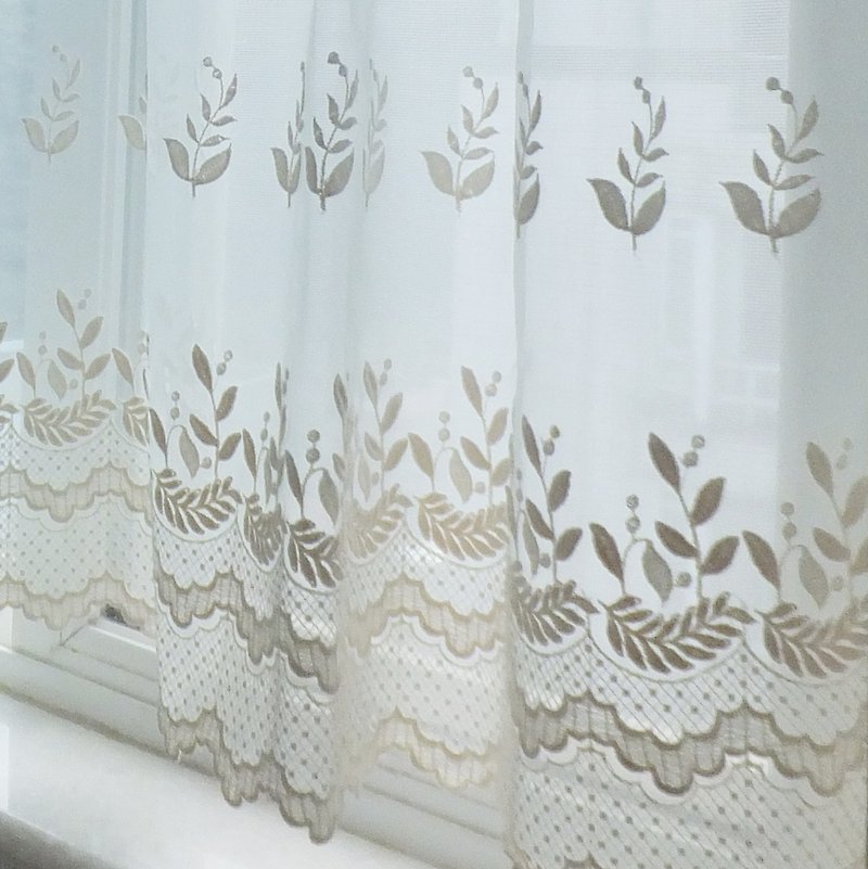 Vintage Embroidered Lace Window Valance Curtain - ของวางตกแต่ง - เส้นใยสังเคราะห์ 