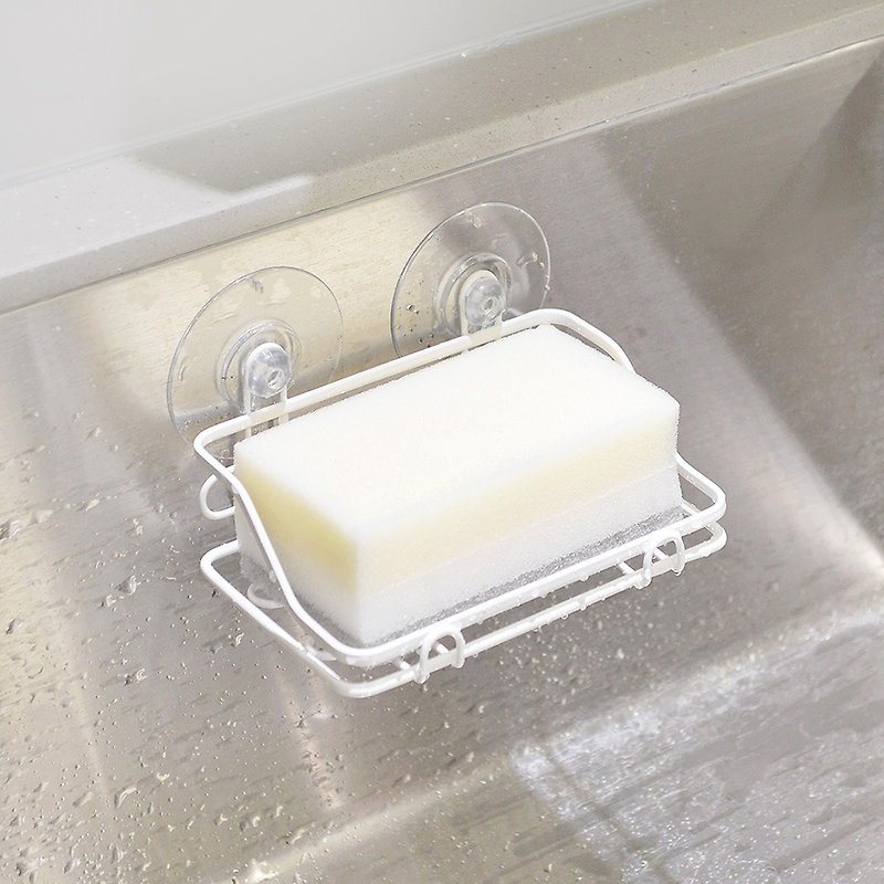 Japan Peace FREIZ Blance Suction Cup Sponge/Season Cloth Drainer - Storage - Other Metals White
