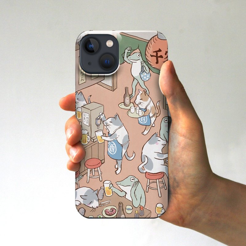 スマホケース　猫と青蛙の熱炒 - 手機殼/手機套 - 塑膠 白色