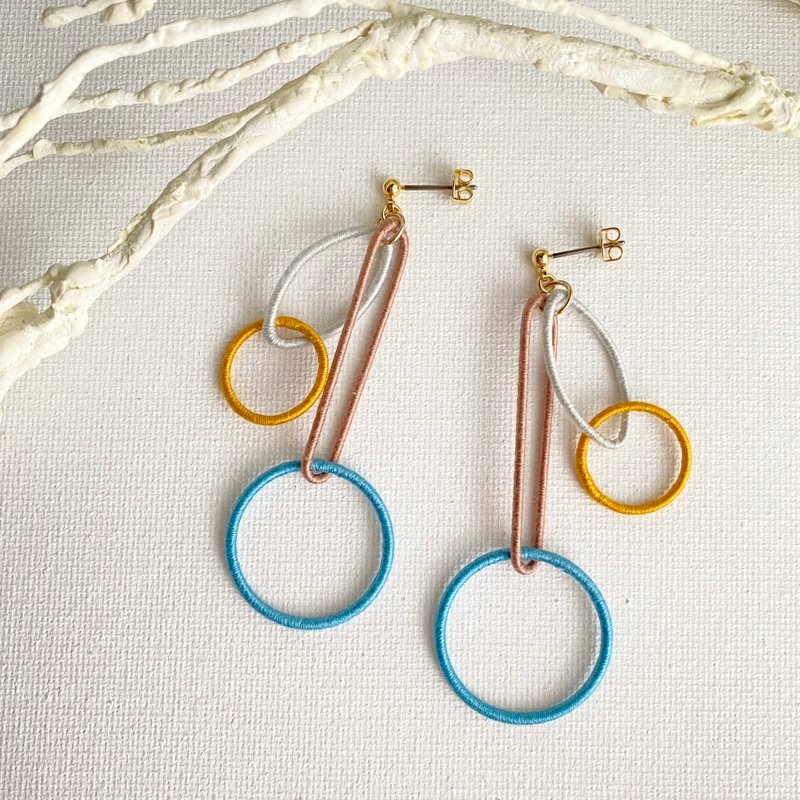 Hoop Hoop耳針/耳夾【灰】 - 耳環/耳夾/耳骨夾 - 棉．麻 多色