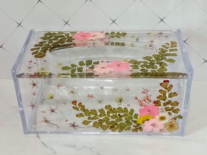 幸福手作押花面紙盒 花開 - 面紙盒 - 塑膠 多色