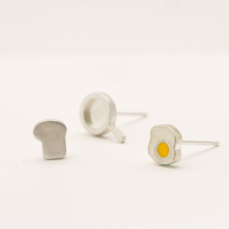 Eat Breakfast Every Day Earrings - Earrings & Clip-ons - Other Metals Yellow