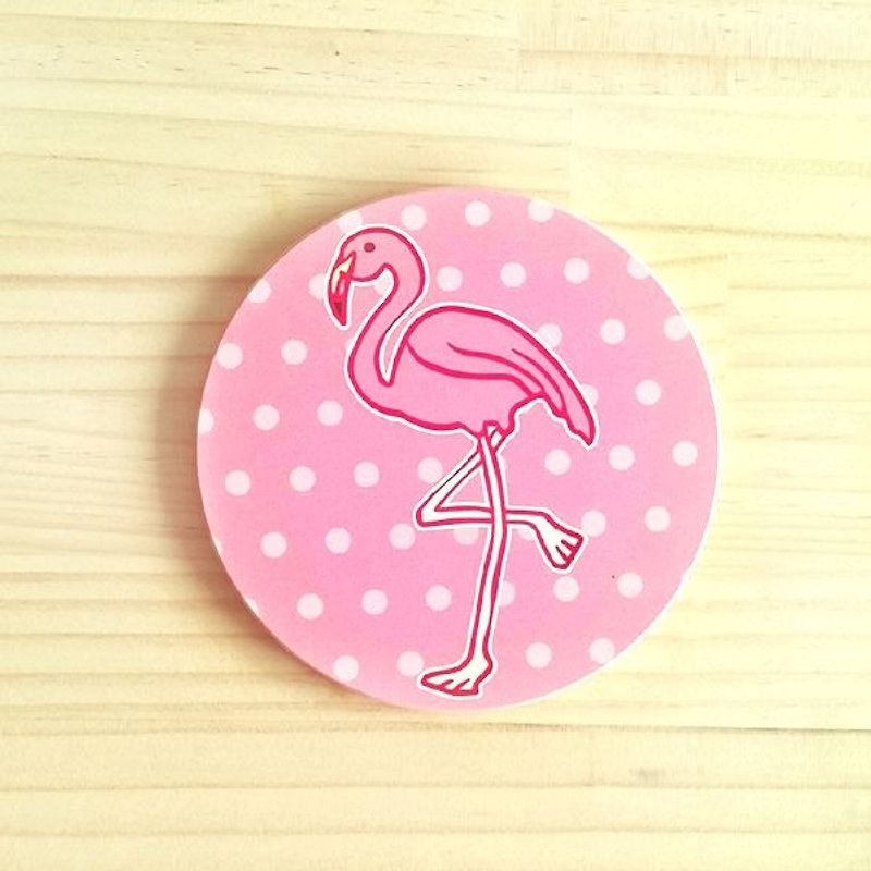1212 play design ceramic coaster - flamingo - ที่รองแก้ว - ดินเผา สึชมพู