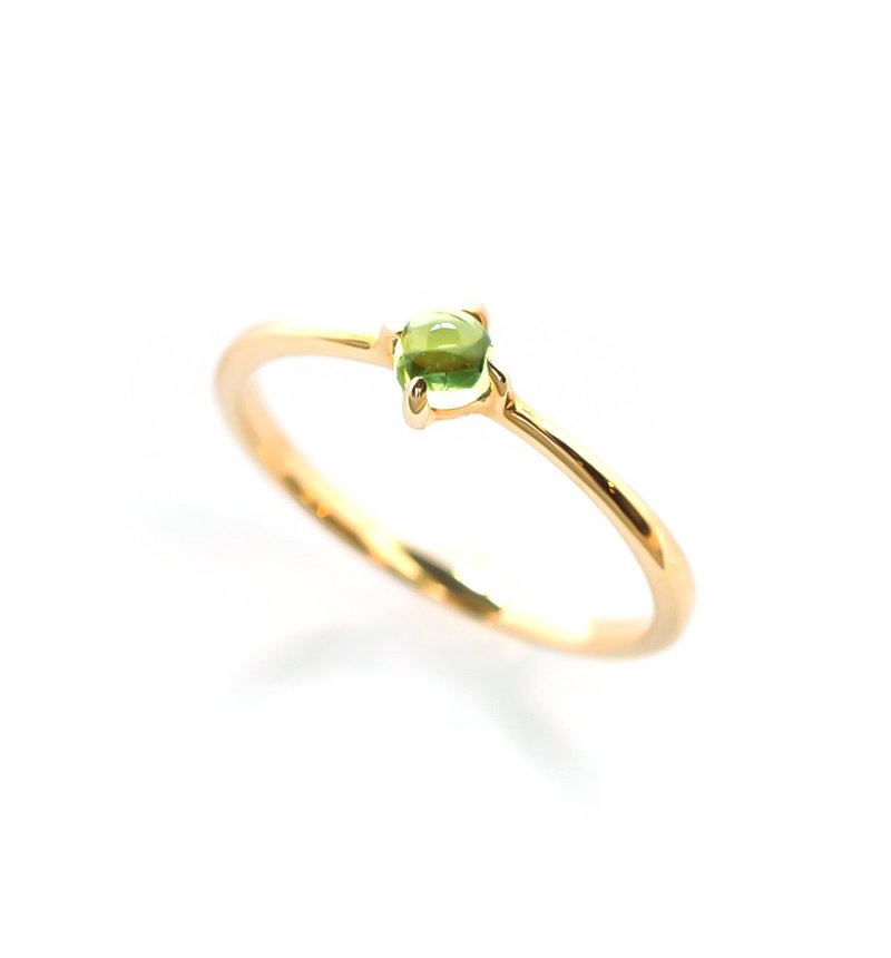 Peridot K10 Pinky Ring Cabochon Cut ~MUOT~ August Birthstone [Made-to-Order] - General Rings - Gemstone Green