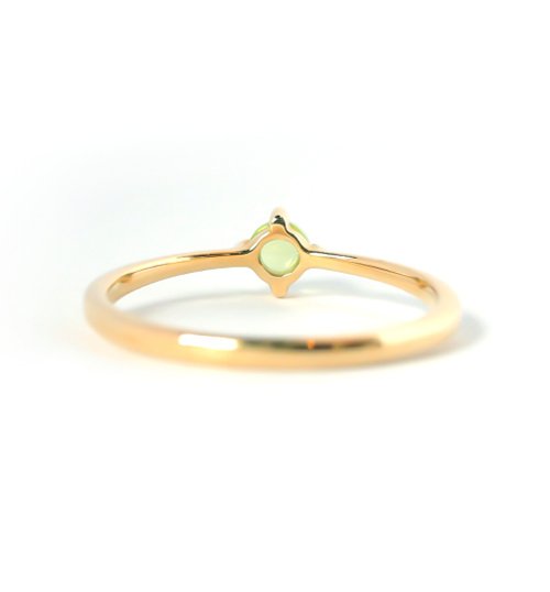 Peridot K10 Pinky Ring Cabochon Cut ~MUOT~ August Birthstone [Made-to-Order]