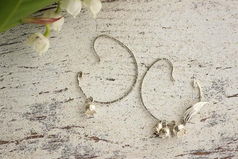 silver lily of the valley earrings - ต่างหู - โลหะ สีเงิน