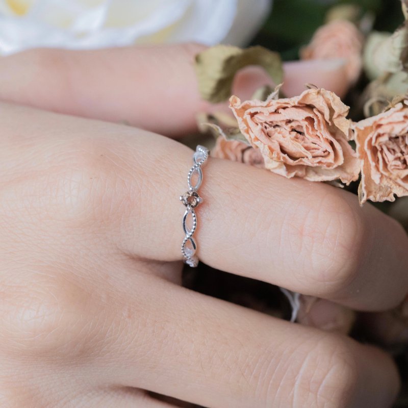 Citrine 925 Sterling Silver Elegant Lace Intertwined Ring Adjustable Ring - General Rings - Gemstone Silver