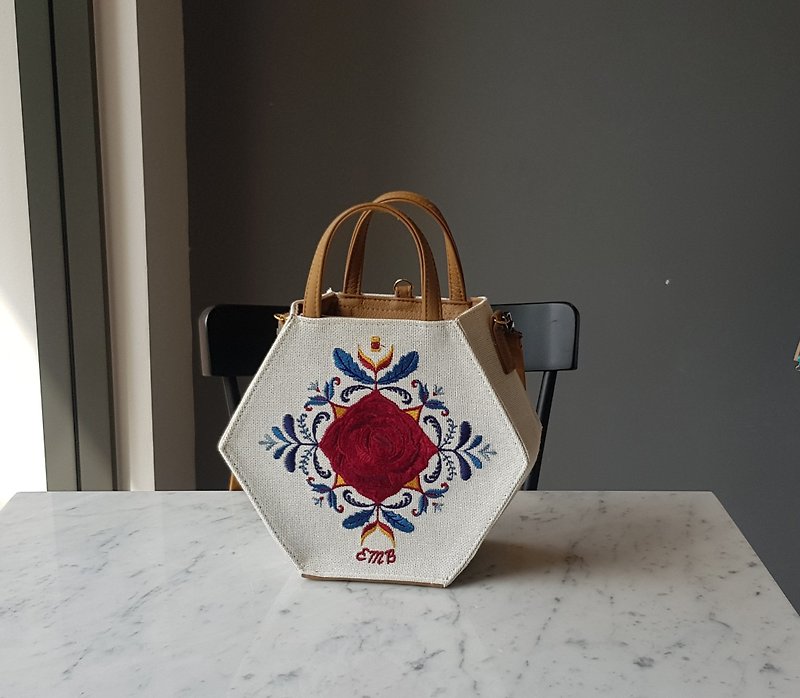 包包 EMBROIDERER BANGKOK-hexa bag (cream) - Handbags & Totes - Thread White