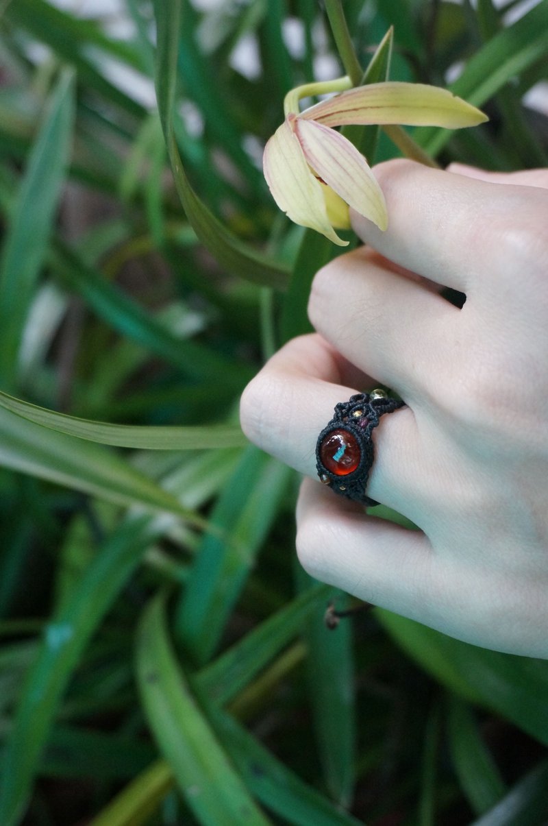 MS CHILDREN Original design high quality garnet ring very fine wax weave - แหวนทั่วไป - เครื่องเพชรพลอย 