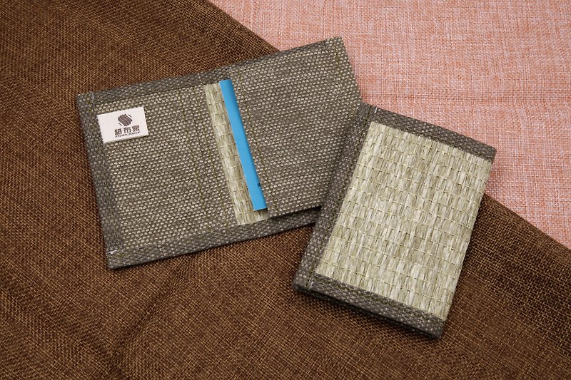 [Paper cloth home] Paper thread woven business card cover / card cover straw green - Card Holders & Cases - Paper Green