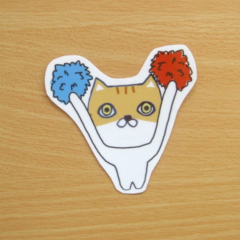 Ball cat waterproof sticker - Stickers - Paper Orange