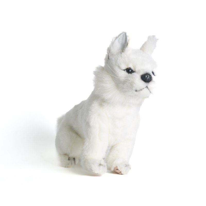 Hansa 6829-Snow fox baby sitting 25 cm tall - Stuffed Dolls & Figurines - Eco-Friendly Materials White