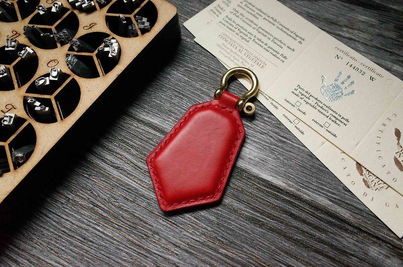 造型悠遊卡 晶片吊飾－鑰匙圈款－紅色 - 鑰匙圈/鎖匙扣 - 真皮 紅色