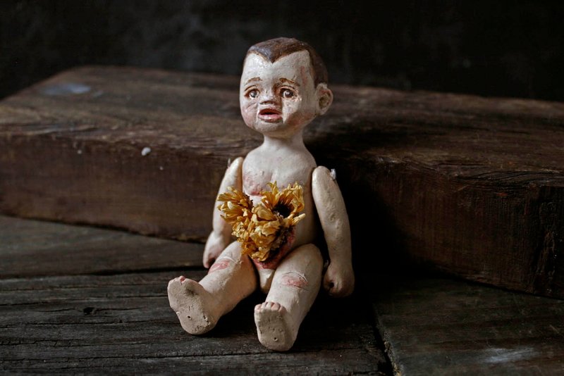 Broken belly baby (ceramic movable) - Stuffed Dolls & Figurines - Pottery 