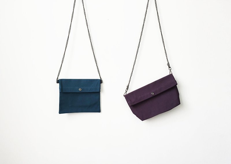Wahr_ purple violet blue deepened shoulder bag / clutch / chain bag - Messenger Bags & Sling Bags - Polyester 