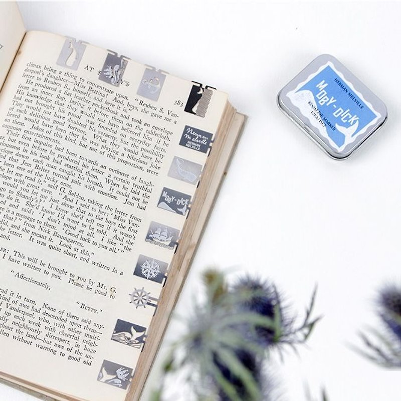 Bookfriends - world literature series metal box bookmarks - white whale remember, BZC28546 - ที่คั่นหนังสือ - โลหะ สีเทา