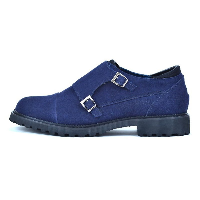 【DOGYBALL 簡單生活】經典英倫孟克鞋 環保概念休閒鞋款-寶藍色 - 男牛津鞋/樂福鞋 - 真皮 藍色