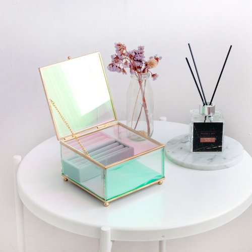 Moosy Life Rose Gold Acrylic Jewelry Organizer Box (Magic Mirror