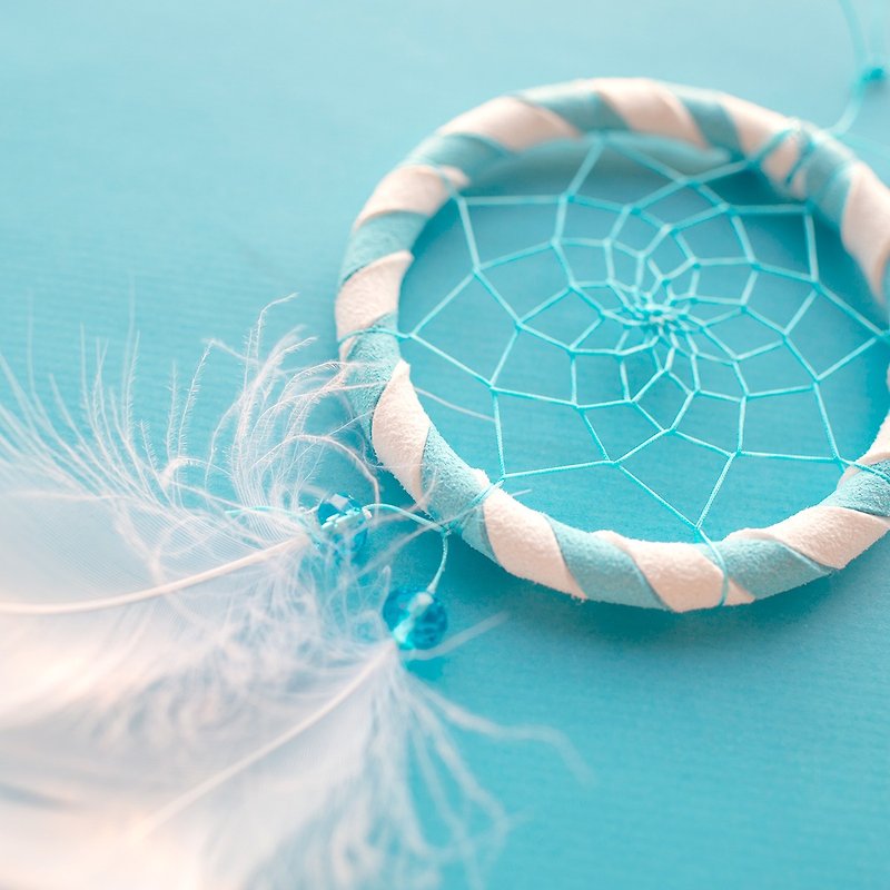 Dream Catcher Material Pack 8cm-Aqua Blue + White (Two Color)-Graduation Gift Exchange Gift - Other - Other Materials Blue