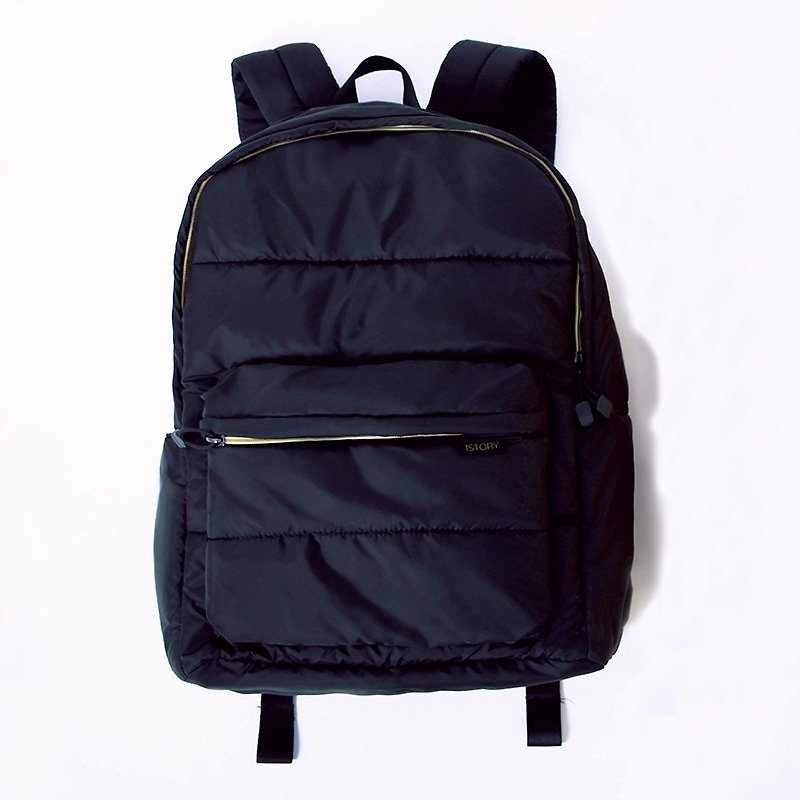Backpack (large). Black╳yellow - กระเป๋าเป้สะพายหลัง - วัสดุอื่นๆ สีดำ