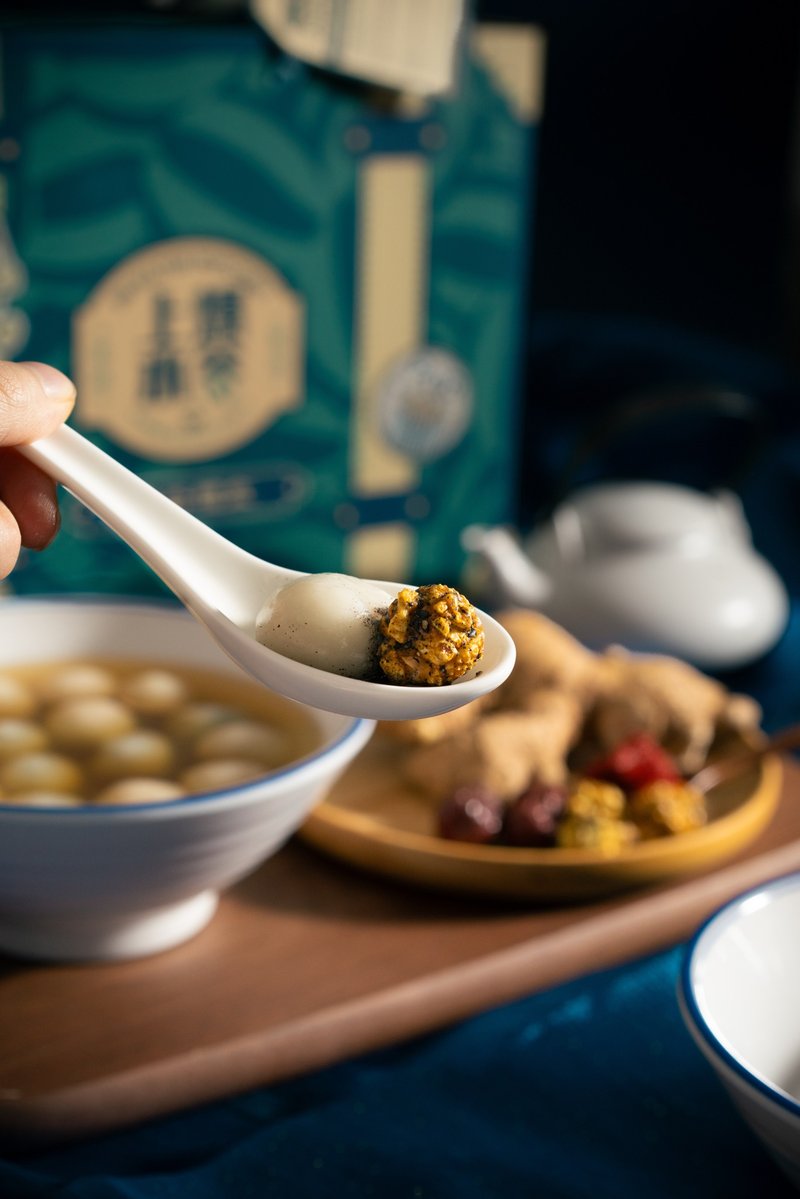 港式糖水爆谷中秋禮盒 (芒椰奶西、芝麻湯圓、花生湯圓附薑汁) - 零食/點心 - 新鮮食材 藍色