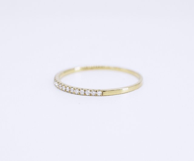 Solid 18K Gold 1.5mm Skinny Minnie Plain Jane Half Round Band YOUR Choice of 18K Yellow, White or Rose Gold newest