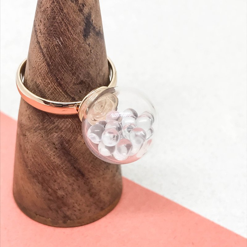 Glass Bubbles Ring - General Rings - Glass Transparent