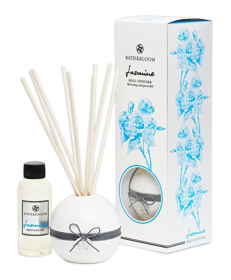 【Bath & Bloom】Jasmine Clay Vase Diffuser Set 100ml - Fragrances - Other Materials 