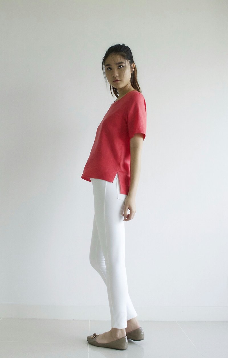 made to order linen blouse / clothing / casual / top / women /natural top E 38T - 女上衣/長袖上衣 - 亞麻 