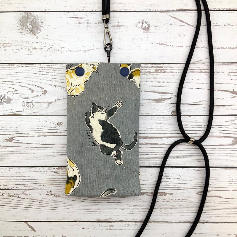 Cute cat - mobile phone protective cotton cover - used with mobile phone sling strap - Phone Cases - Cotton & Hemp 
