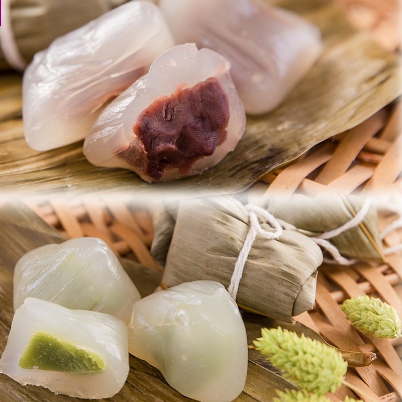 Pre-order【Honmutang】Japanese-style Bingxin Comprehensive Set (10 pieces of red bean paste rice dumplings + 10 pieces of matcha rice dumplings) - Grains & Rice - Other Materials 