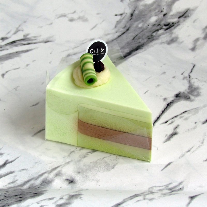 切片蛋糕香皂禮盒─淡雅抹茶 - 沐浴露/番梘 - 植物．花 綠色